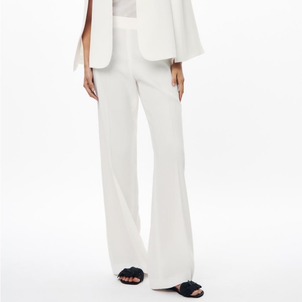 Zara NWT White Lightweight Casual Relaxed Fit Business Casual Pants Slacks Sz L - Picture 4 of 9